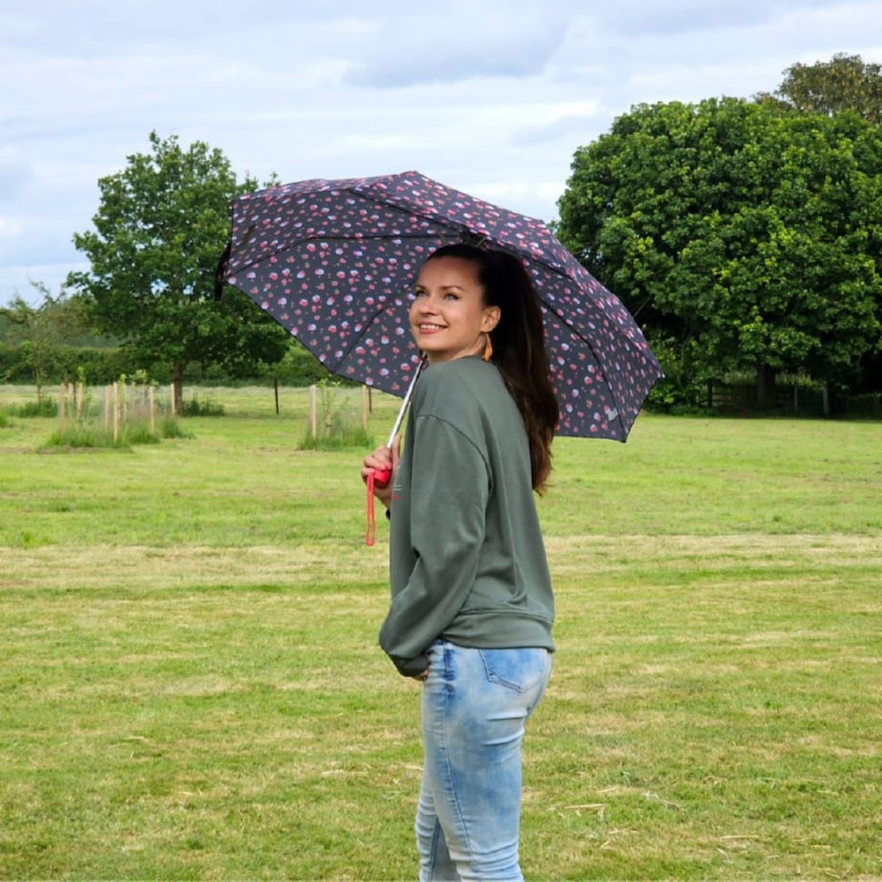 Парасолька жіноча Fulton L354-041680 Minilite-2 Strawberry Garden (Полуничний сад)