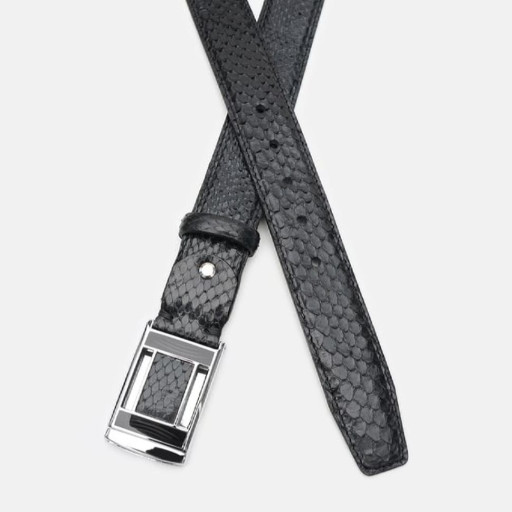 Ремінь чоловічий з шкіри пітона Sergio Torri 7-007 150 см Чорний