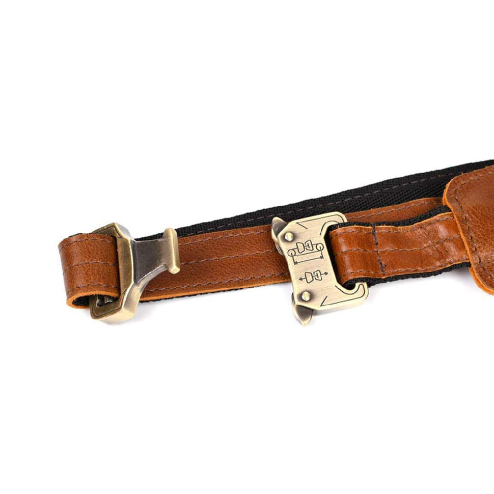 Belt bag made of genuine leather, banana GB-8136-3md TARWA cognac