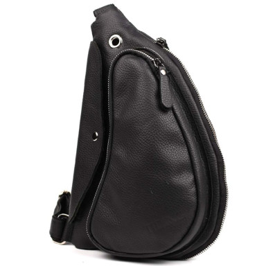 Leather sling backpack TIDING tid3026FA black flotar