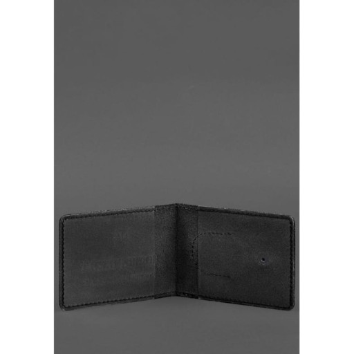 Шкіряна обкладинка для посвідчення учасника бойових дій (УБД) із кишенею для жетону чорна