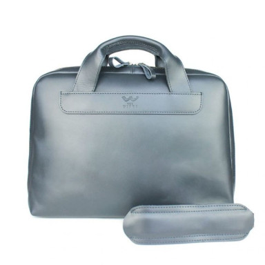 Шкіряна ділова сумка Attache Briefcase синій