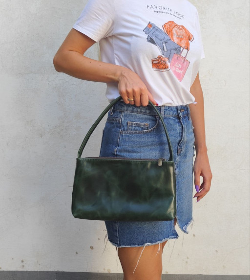 Шкіряна сумка хобо TARWA GE-hobo-4lx зелений алькор