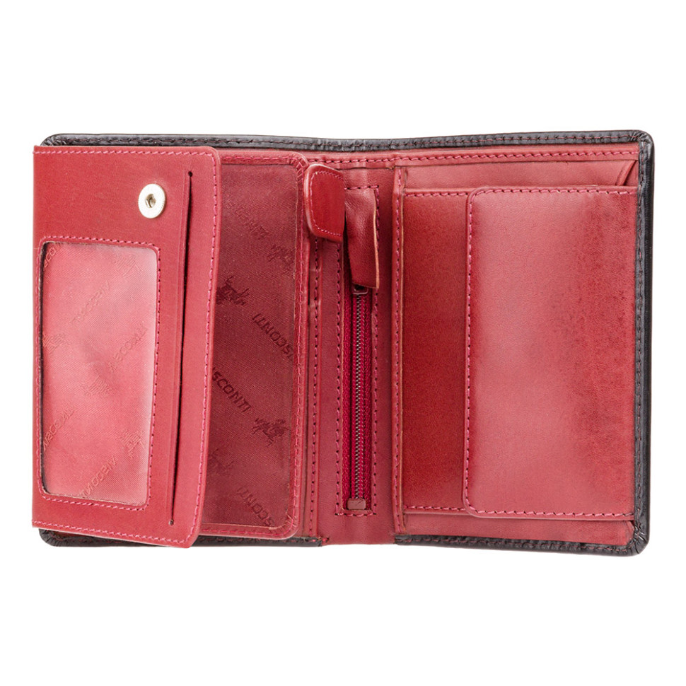 Гаманець чоловічий Visconti TR34 Waldorf c RFID (Black Red)