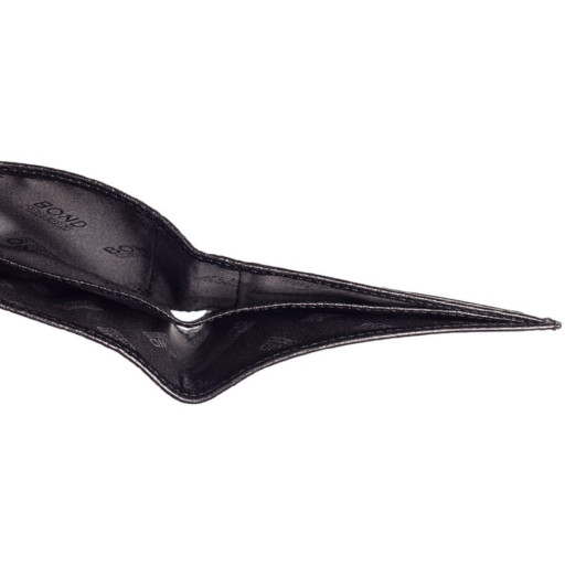 Шкіряне портмоне BOND 518-281 чорний флотар