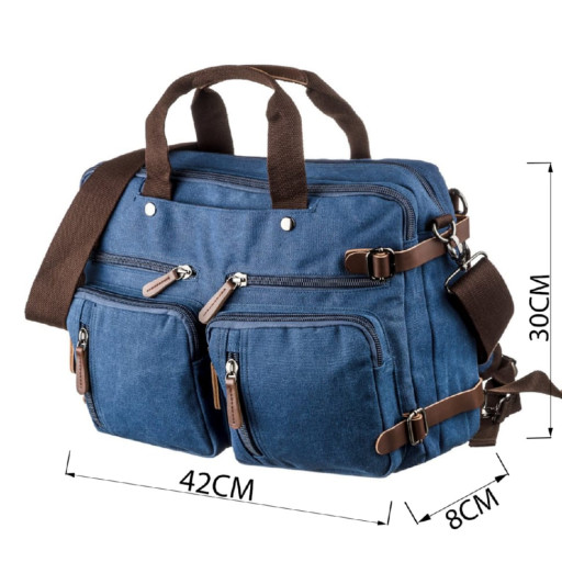 Сумка-трансформер текстильна велика Vintage 20153 Синя