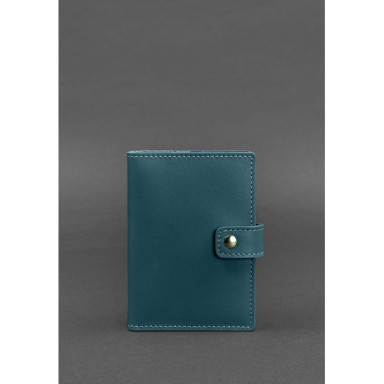 Leather cover for passport 5.0 (with window) green