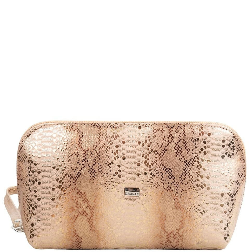 Косметичка шкіряна Desisan 1-722 золото змія