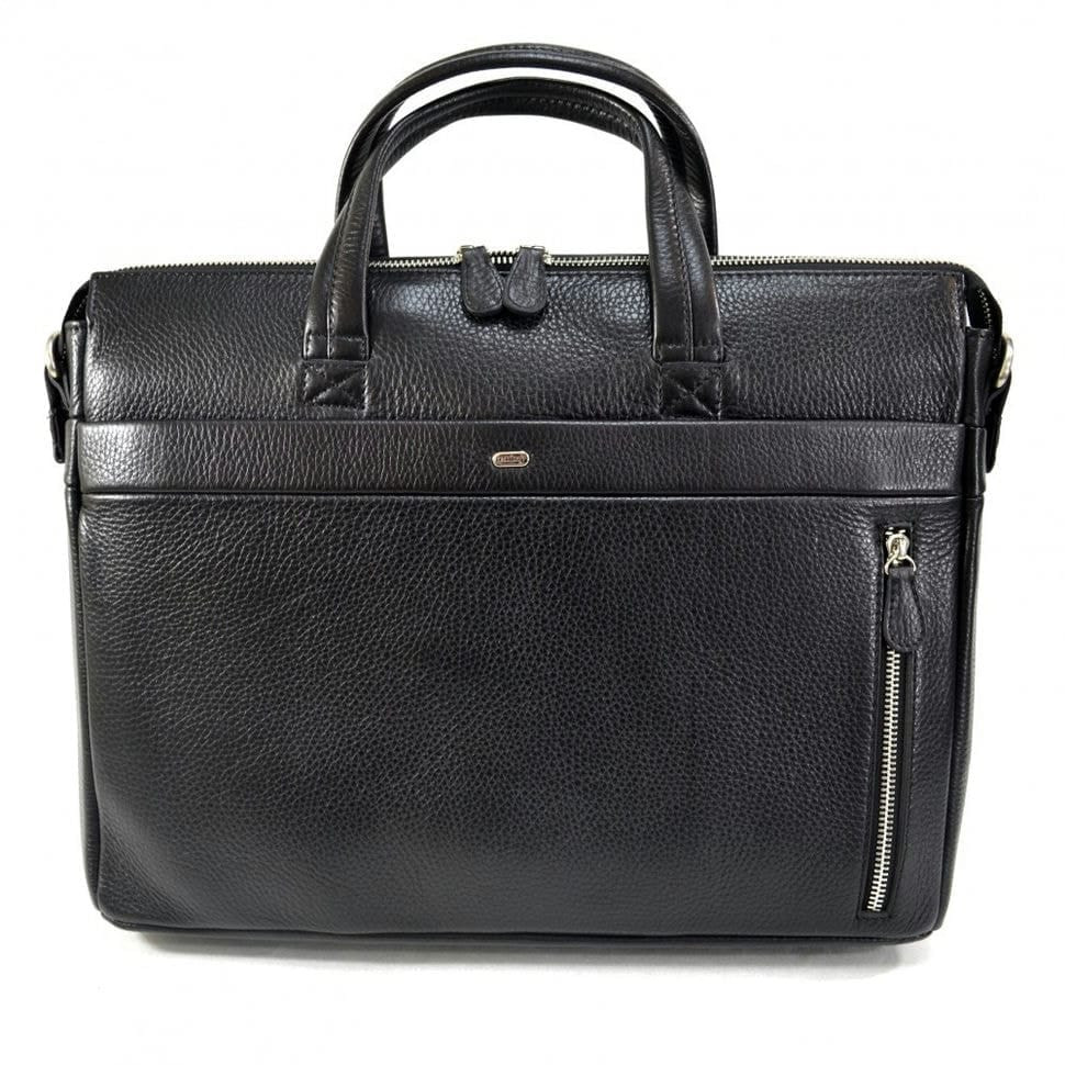 Шкіряний портфель Desisan 1335-01 чорний дрібний флотар