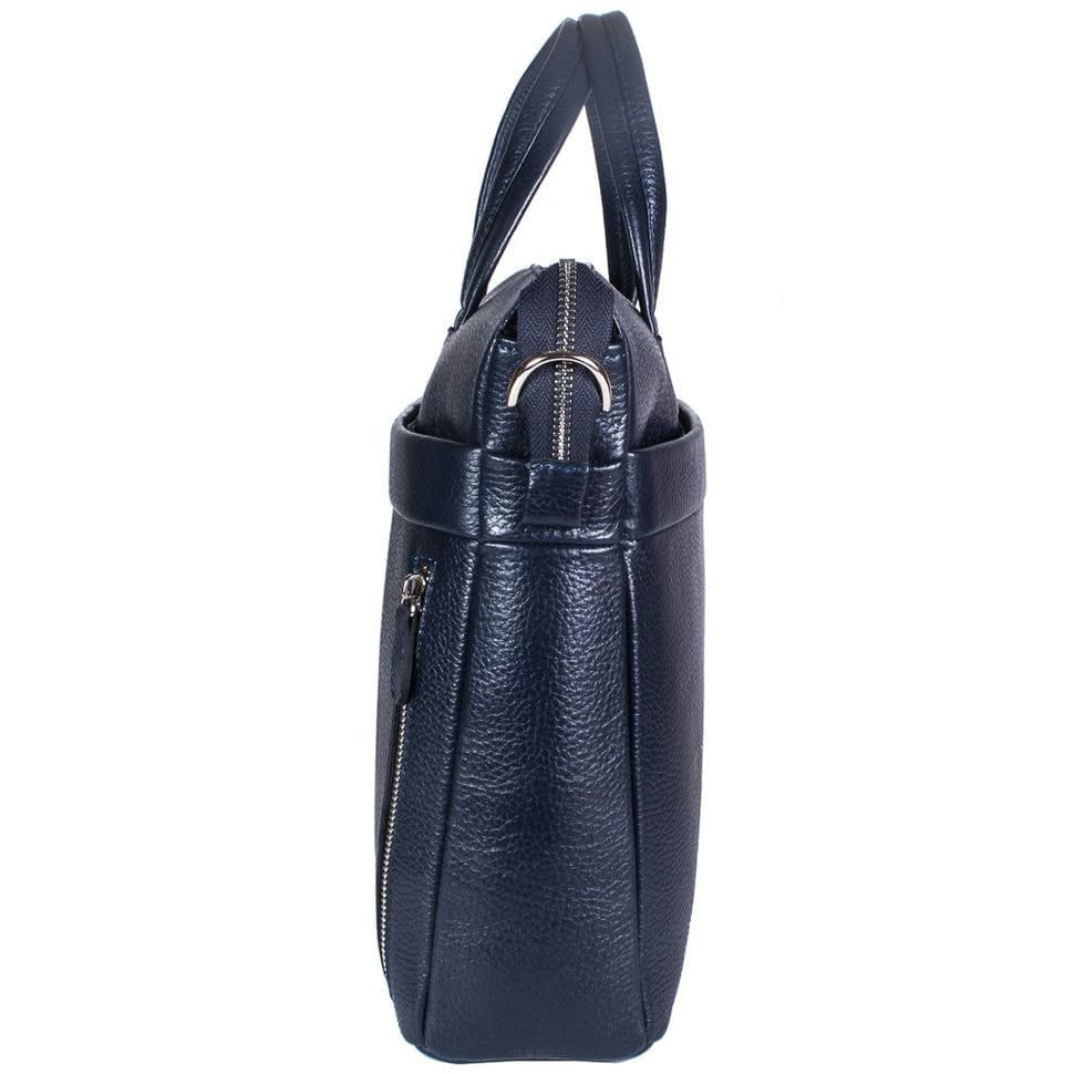 Шкіряний портфель Desisan 1335-01 чорний дрібний флотар