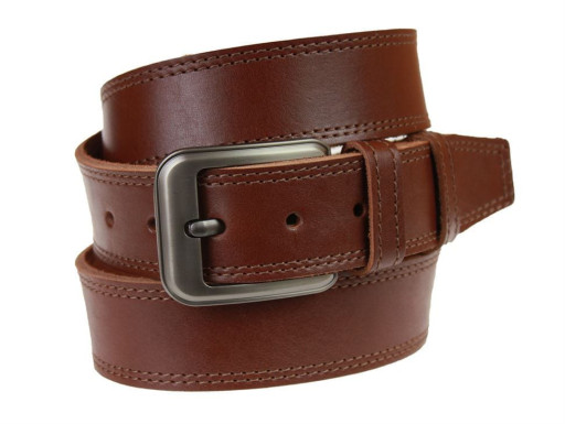 Ремінь чоловічий шкіряний джинсовий подвійна строчка SULLIVAN 112-103 (9) 115-150 см світло-коричневий