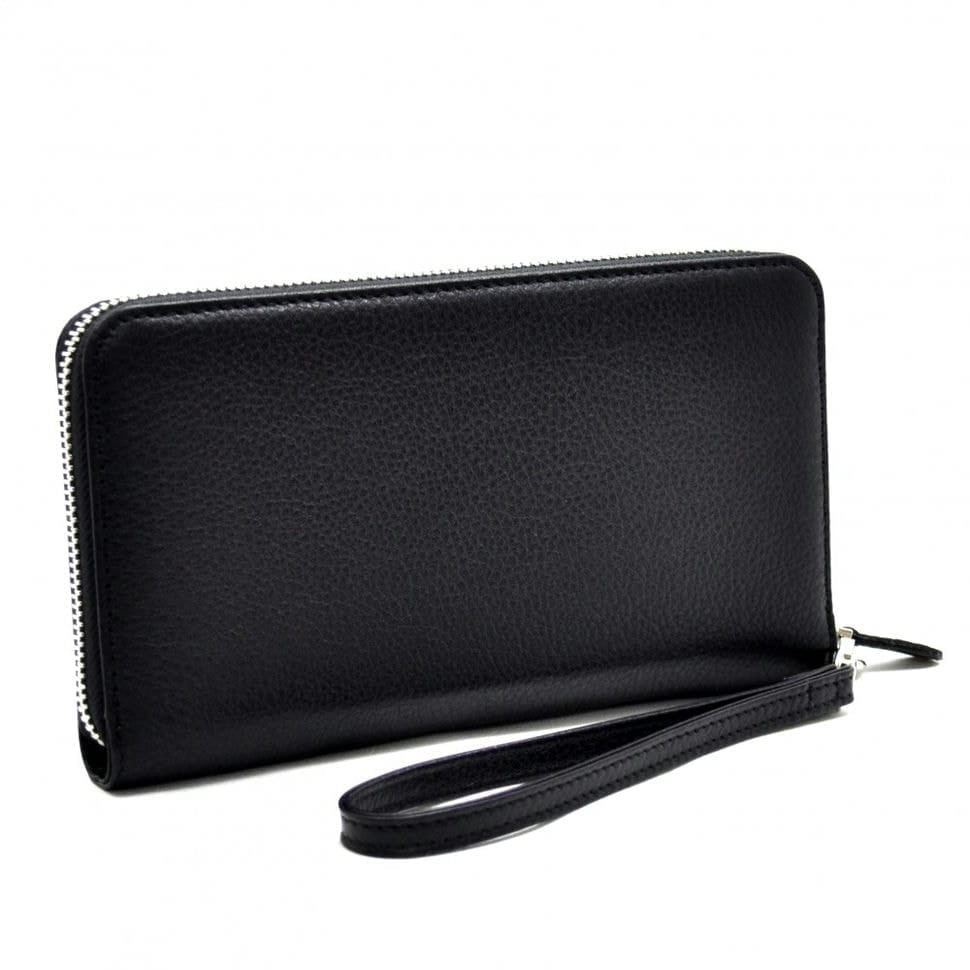 Барсетка кістева шкіряна CANPEL 750-7 чорний флотар