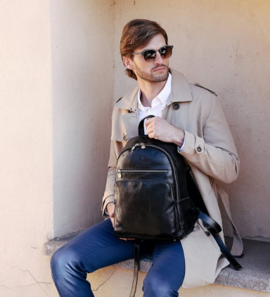 Leather Backpack - I, Claudius - Black color - Time Resistance 5230801
