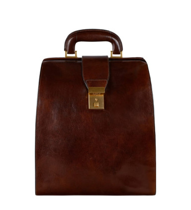 Leather Backpack - A Brief Story of Time - Brown color - Time Resistance 5249201