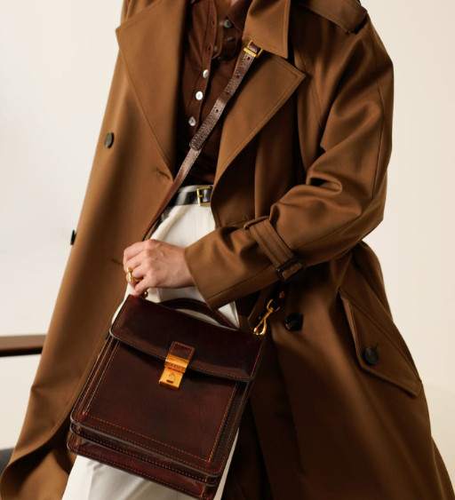 Маленький шкіряний портфель для жінок - Walden - Коричневий колір - Time Resistance 5242701W