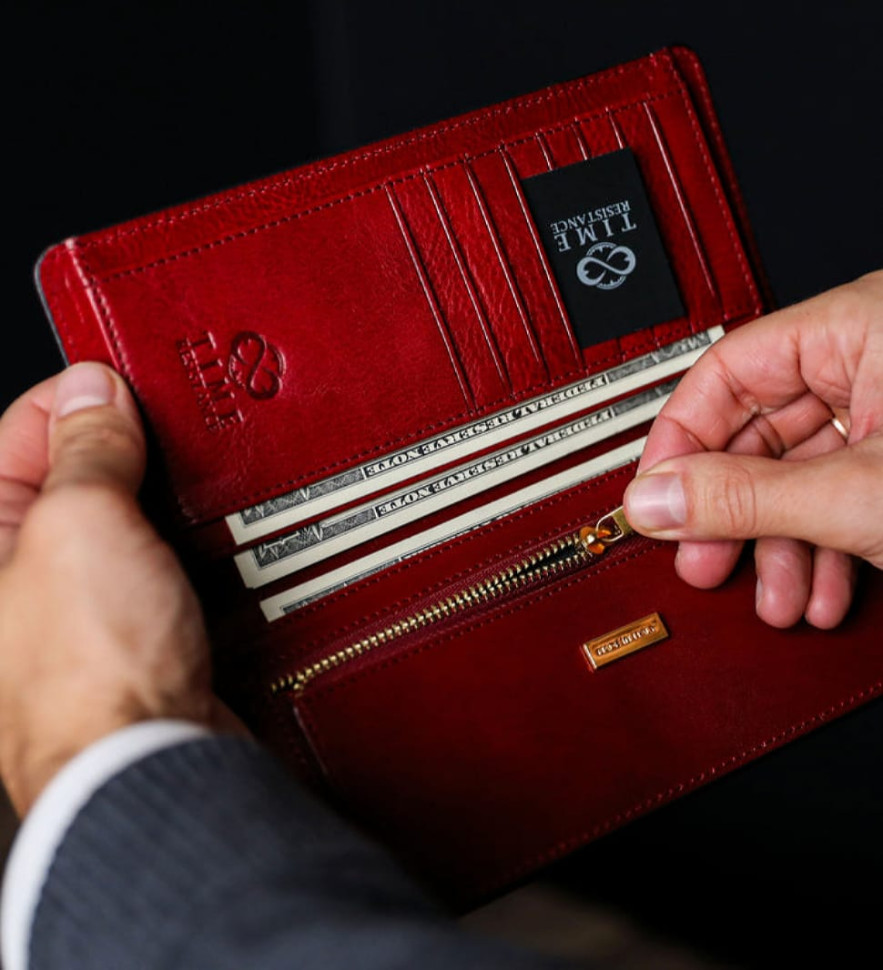 A Coat Wallet for Women - The Periodic Table - Red color - Time Resistance 5241601W