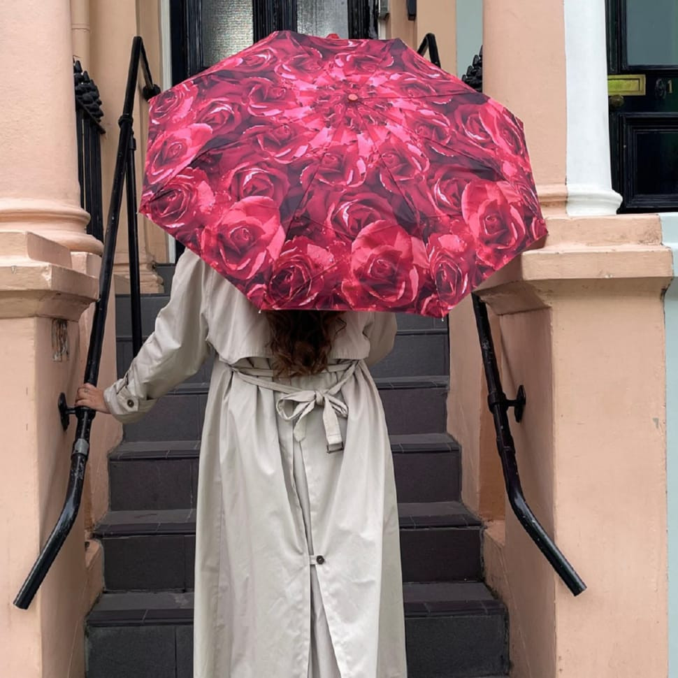 Women's umbrella Fulton Open & Close-4 L346 Photo Rose Red (Red roses)
