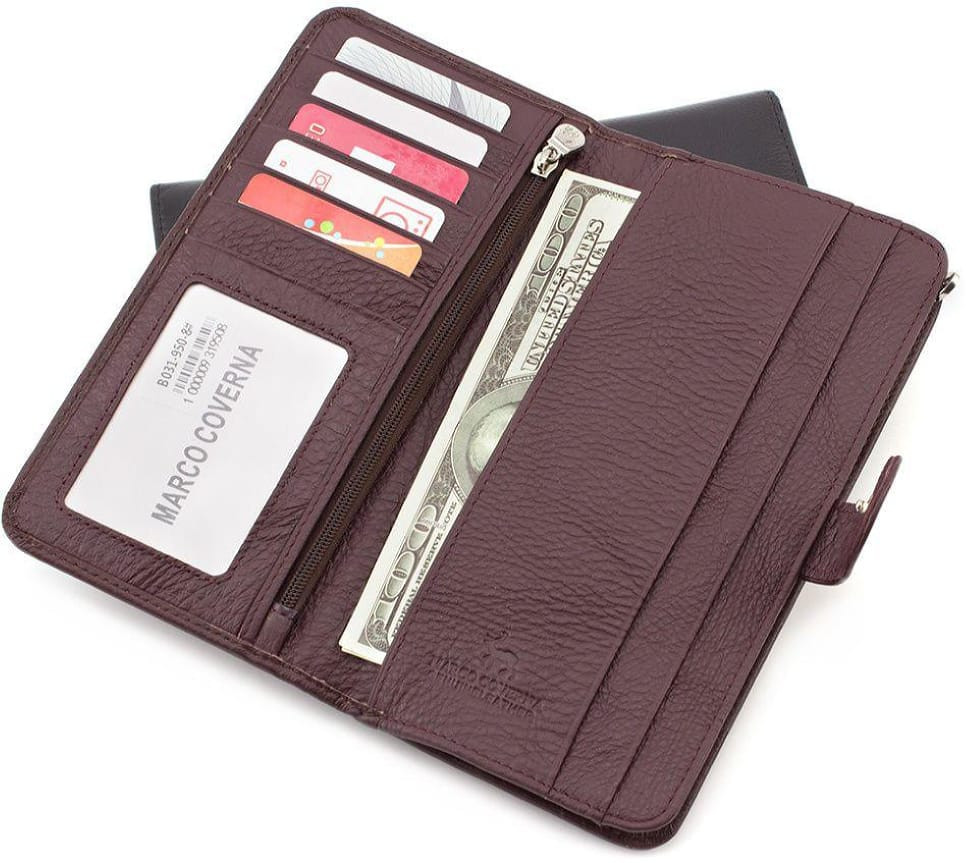 Жіночий гаманець шкіряний коричневий Marco Coverna 17868 B031-950-8