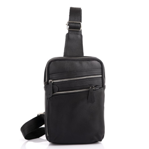 Чорна шкіряна сумка через плече Newery N6896FA