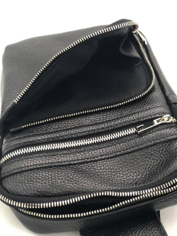  Чорна шкіряна сумка через плече Newery N6896FA