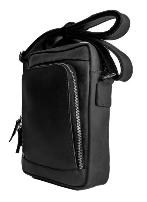 Сумка мужская кожаная на плечо SULLIVAN smvp162-1(28) черная