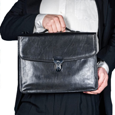 Шкіряний портфель Italico 8091 nero чорний