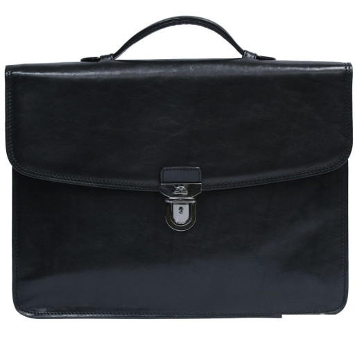 Шкіряний портфель Italico 8091 nero чорний