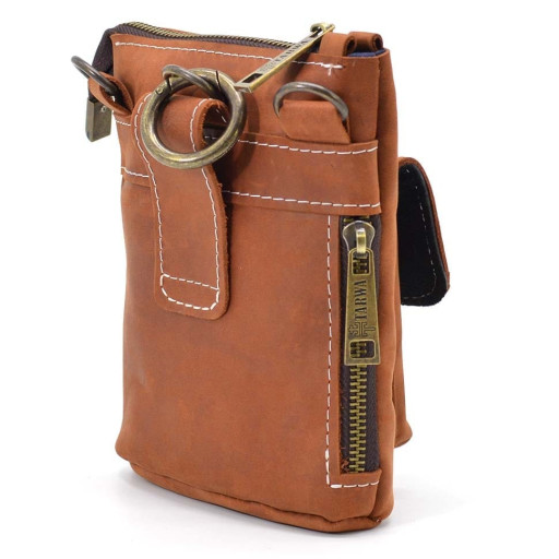 Маленька чоловіча сумка на пояс, через плече, на джинси руда TARWA RB-1350-3md