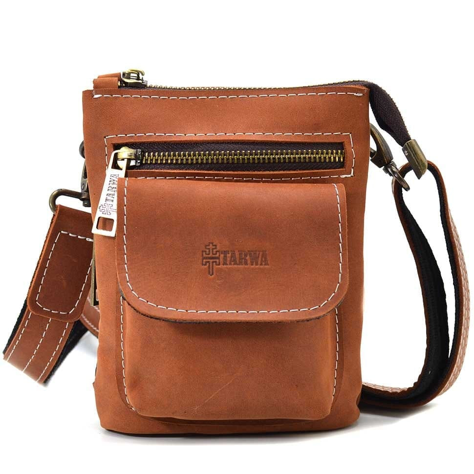 Маленька чоловіча сумка на пояс, через плече, на джинси руда TARWA RB-1350-3md