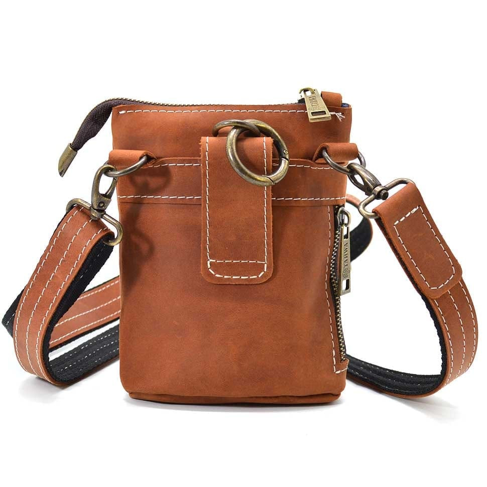 Маленька чоловіча сумка на пояс, через плече, на джинси руда TARWA RB-1350-3md