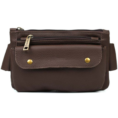 Belt bag made of genuine leather, banana FC-8136-3md TARWA brown flotar