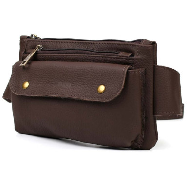 Belt bag made of genuine leather, banana FC-8136-3md TARWA brown flotar