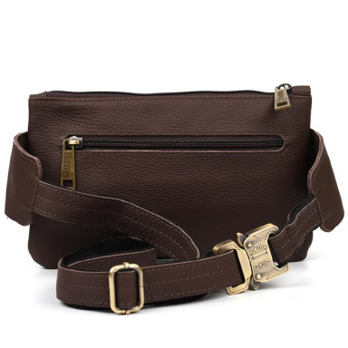 Belt bag made of genuine leather, banana FC-8136-3md TARWA brown flotar