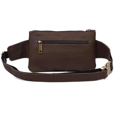 Belt bag made of genuine leather, banana FC-8136-3md TARWA brown flotar
