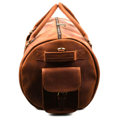 Travel bag made of genuine leather RB-6564-4lx TARWA cognac