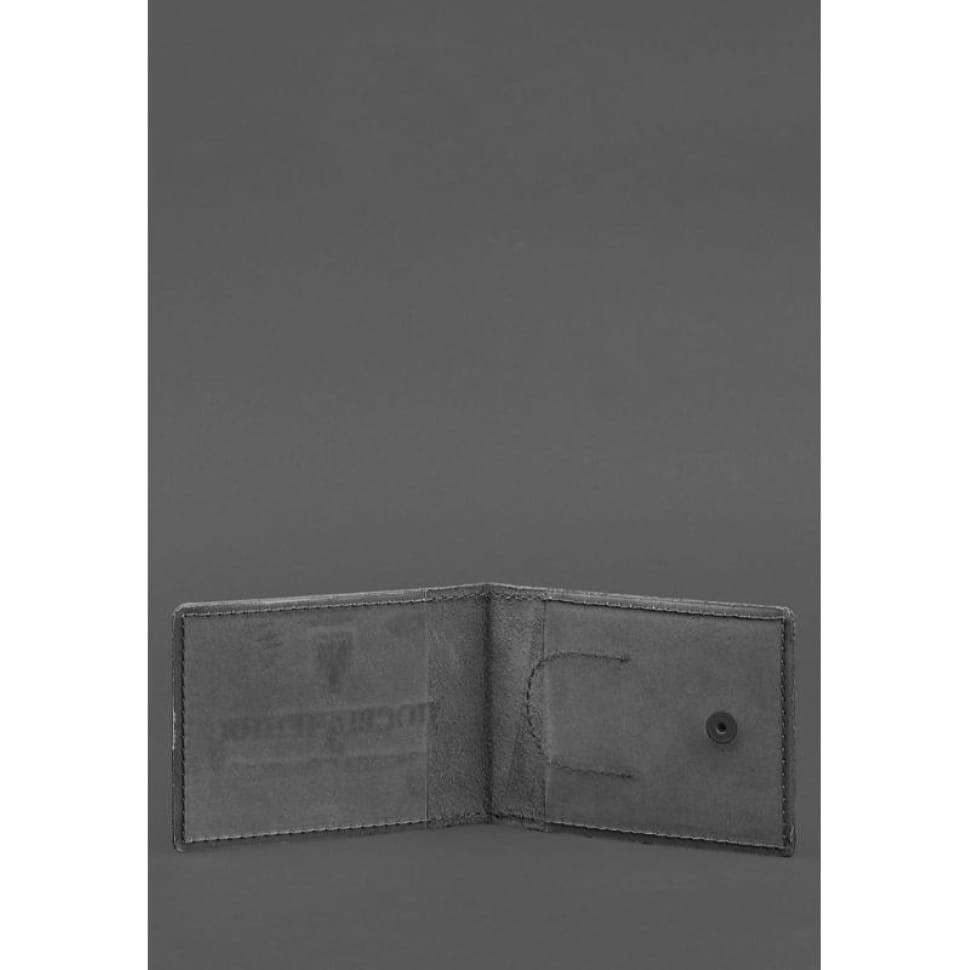 Кожаная обложка для удостоверения участника боевых действий (УБД) с карманом для жетона черная Crazy Horse