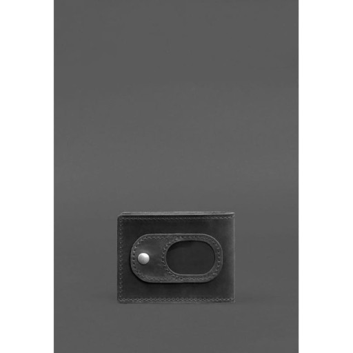 Шкіряна обкладинка для посвідчення учасника бойових дій (УБД) із кишенею для жетону чорна Crazy Horse