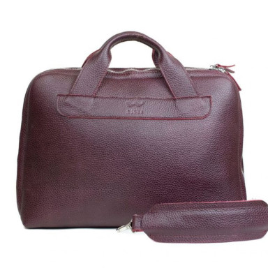 Шкіряна ділова сумка Attache Briefcase бордовий флотар