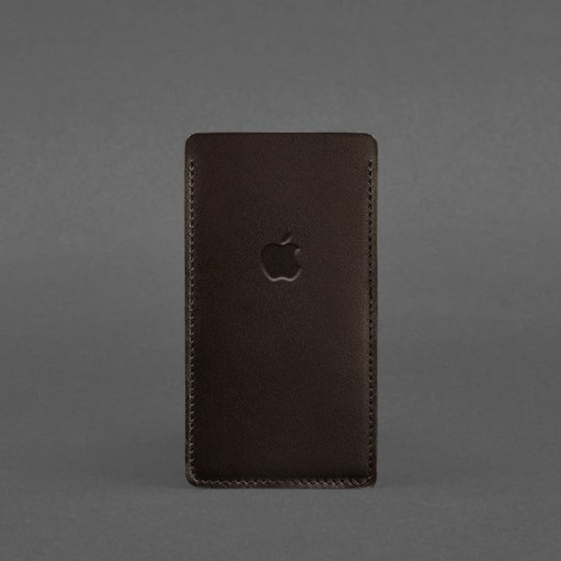 Шкіряний чохол для iPhone 13 Темно-коричневий Краст