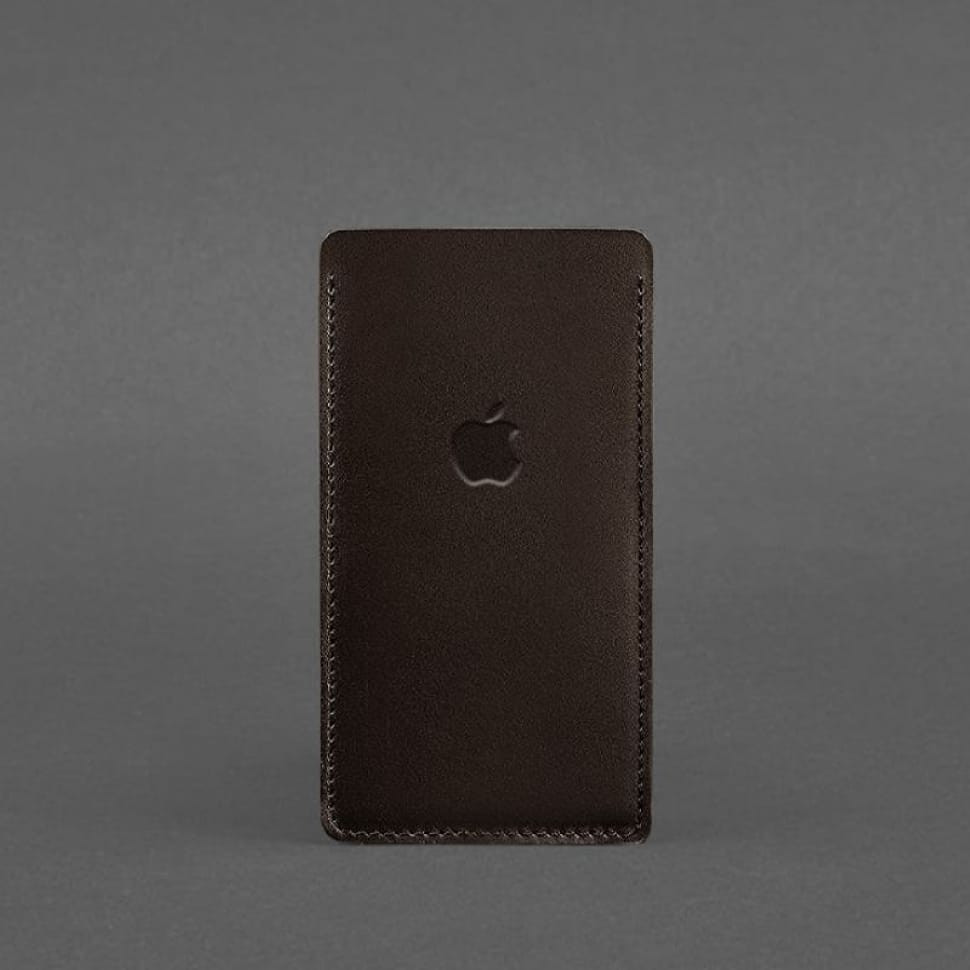 Шкіряний чохол для iPhone 13 Темно-коричневий Краст