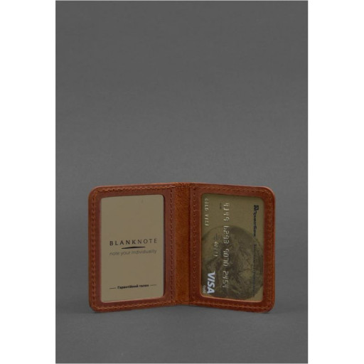 Кожаная обложка для ID-паспорта и водительских прав 4.0 светло-коричневая Crazy Horse