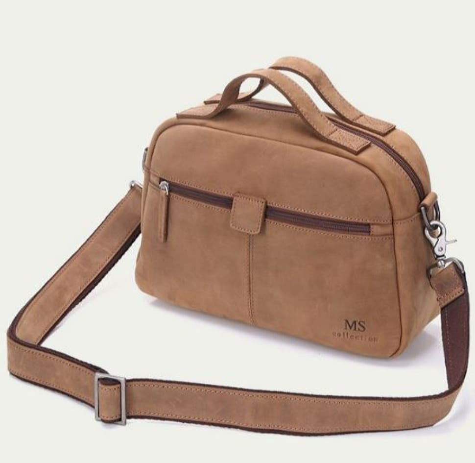 Компактна чоловіча сумка з натуральної шкіри JD8016C John McDee