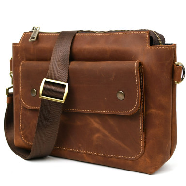Mens leather shoulder bag TARWA RB-8039-4lx