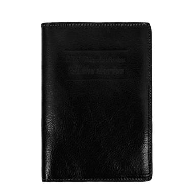Large Leather Passport Holder - Gulliver's Travels - Black Brown - Time Resistance 5200701