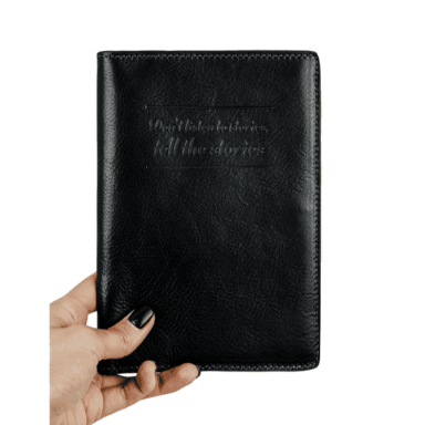 Large Leather Passport Holder - Gulliver's Travels - Black Brown - Time Resistance 5200701
