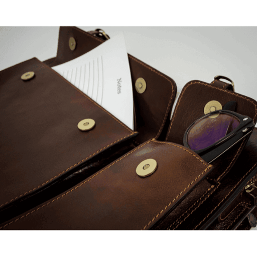 Шкіряний портфель - The Prophet - коричневий Time Resistance 5203601