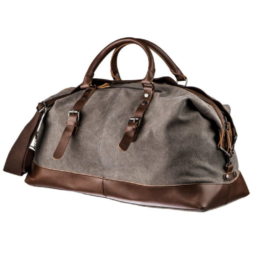 Дорожня сумка текстильна велика Vintage 20165 Сіра