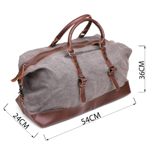 Дорожня сумка текстильна велика Vintage 20165 Сіра