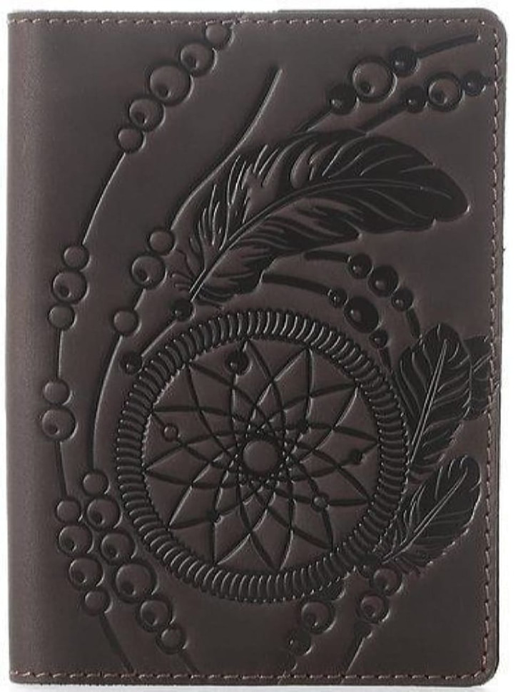 Обкладинка на паснорт SHVIGEL 13793 з вінтажній шкіри Коричнева