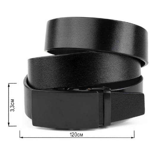 Чоловічий ремень з затемненою пряжкою Vintage 20302 Чорний